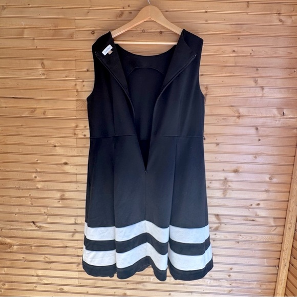 Calvin Klein Dress A Line Sleeveless Black and White Striped Size 18W - Picture 5 of 8